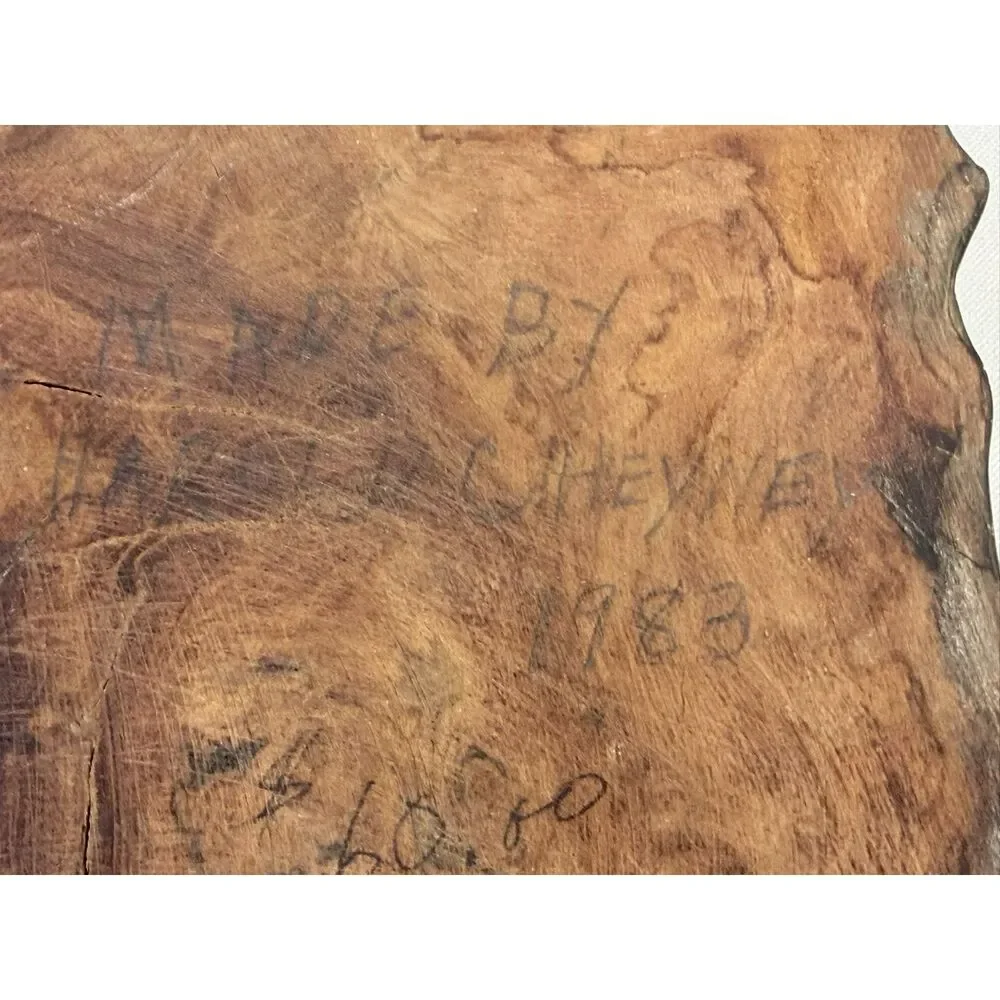 VTG Burl Wood Live Edge Rustic Epoxy Wall Clock Handcrafted 1980s Tested Works